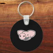lächelndes Schwein mit Klammern Schlüsselanhänger (Vorderseite)