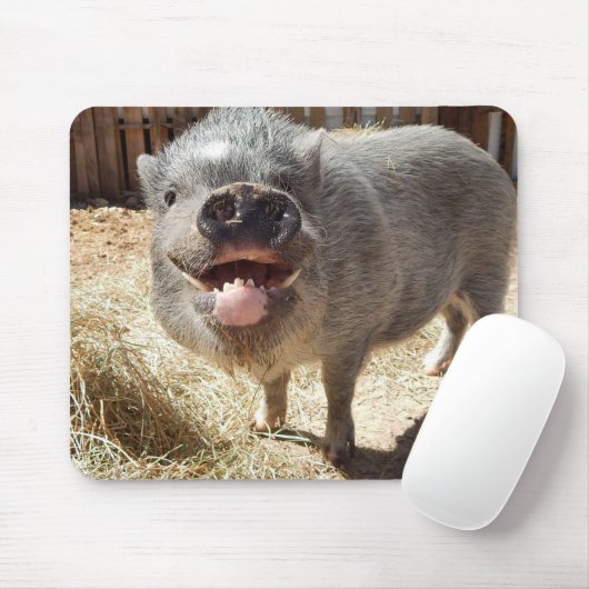 Lächelndes Schwein Mousepad (Mit Mouse)