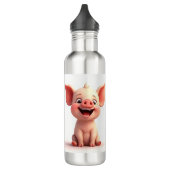 Lächelndes Schweine Edelstahlflasche (Links)