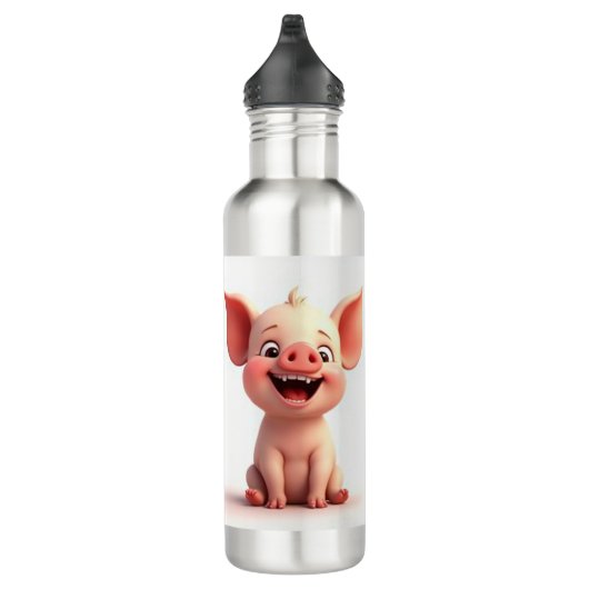Lächelndes Schweine Edelstahlflasche (Rechts)