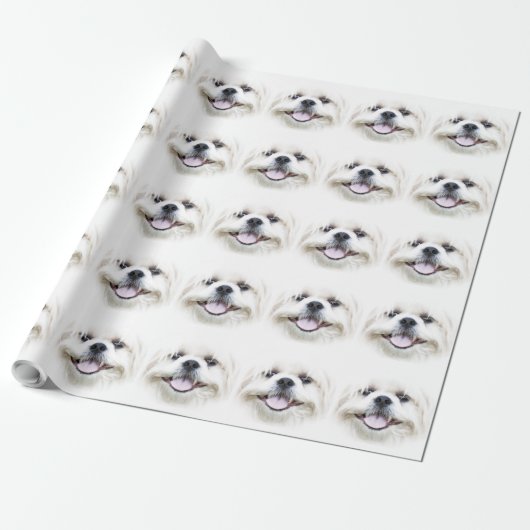 Lächelndes Shih tzu Geschenkpapier (Ungerollt)
