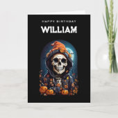 Lächelndes Skelett wird alt Geburtstag Karte (Vorderseite)