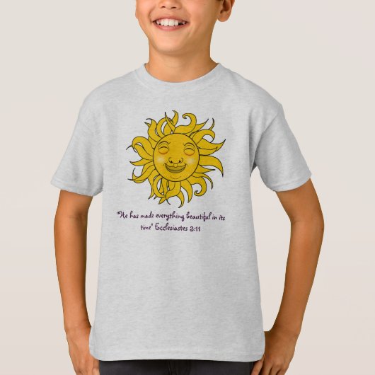 Lächelndes Sonnendesign mit Ecclesiastes-Bibelvers T-Shirt (Vorderseite)