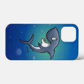 Lächelndes Sonnenhai auf blauem Hintergrund Case-Mate iPhone Hülle (Rückseite (Horizontal))