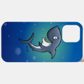 Lächelndes Sonnenhai auf blauem Hintergrund Case-Mate iPhone Hülle (Rückseite (Horizontal))