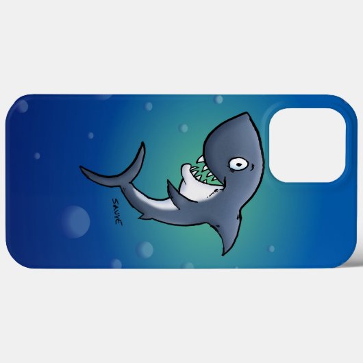 Lächelndes Sonnenhai auf blauem Hintergrund Case-Mate iPhone Hülle (Rückseite (Horizontal))