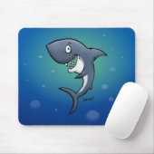 Lächelndes Sonnenhai auf blauem Hintergrund Mousepad (Mit Mouse)