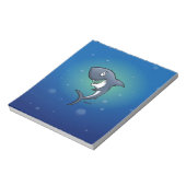 Lächelndes Sonnenhai auf blauem Hintergrund Notizblock (Rotiert)