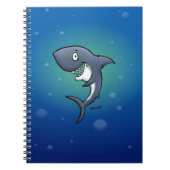Lächelndes Sonnenhai auf blauem Hintergrund Notizblock (Vorderseite)