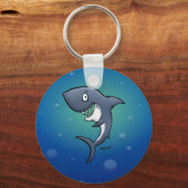 Lächelndes Sonnenhai auf blauem Hintergrund Schlüsselanhänger (Vorderseite)