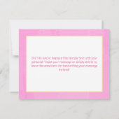 Lächelndes Sonnenlicht Pink & Gelb Dots Girly Dankeskarte (Rückseite)