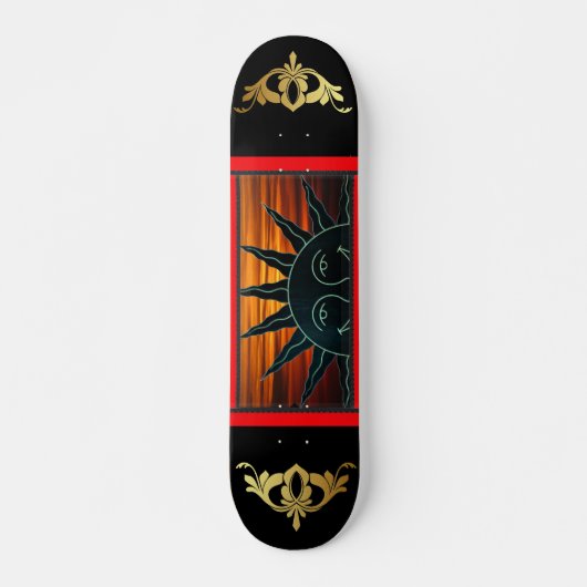 Lächelndes Sonnenskateboard Skateboard (Vorne)