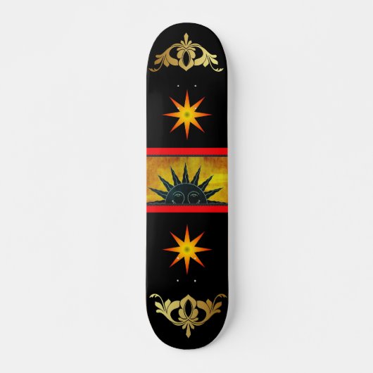 Lächelndes Sonnenskateboard Skateboard (Vorne)