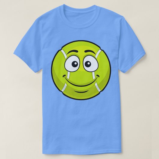 Lächelndes Tennis Ball Funny Novelty Geschenk Emot T-Shirt (Design vorne)