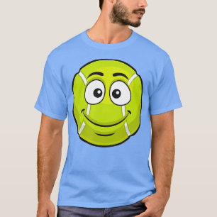 Lächelndes Tennis Ball Funny Novelty Geschenk Emot T-Shirt
