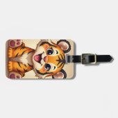 Lächelndes Tigerbild Gepäckanhänger (Vorderseite horizontal)