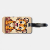 Lächelndes Tigerbild Gepäckanhänger (Rückseite horizontal)
