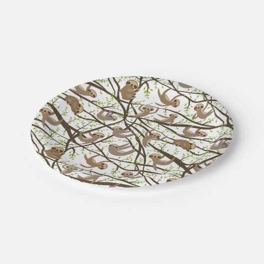 Lächelndes Trägheits-Muster Pappteller (Schrägansicht)