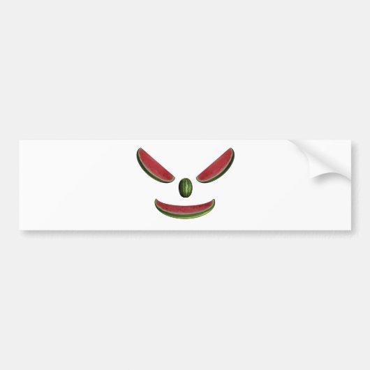 Lächelndes Watermelon-Gesicht Autoaufkleber (Vorne)