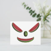 Lächelndes Watermelon-Gesicht Postkarte (Stehend Vorderseite)