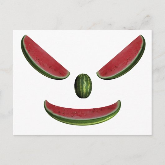 Lächelndes Watermelon-Gesicht Postkarte (Vorderseite)