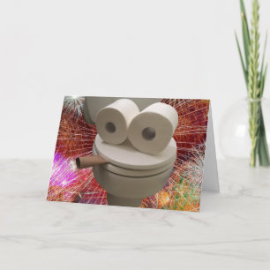 Lächelndes WC-Gesicht Karte