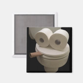 Lächelndes WC-Gesicht Magnet (Vorderseite/Rückseite)