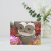 Lächelndes WC-Gesicht Postkarte (Stehend Vorderseite)