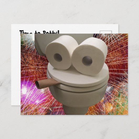 Lächelndes WC-Gesicht Postkarte (Vorne/Hinten)