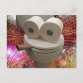 Lächelndes WC-Gesicht Postkarte (Vorderseite)