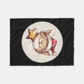 Lächelndes Weihnachtskatzenkostüm für Erwachsene u Fleecedecke (Vorderseite (Horizontal))