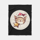 Lächelndes Weihnachtskatzenkostüm für Erwachsene u Fleecedecke (Vorderseite)