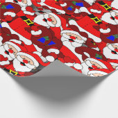 Lächelndes Weihnachtsmuster Geschenkpapier (Ecke)