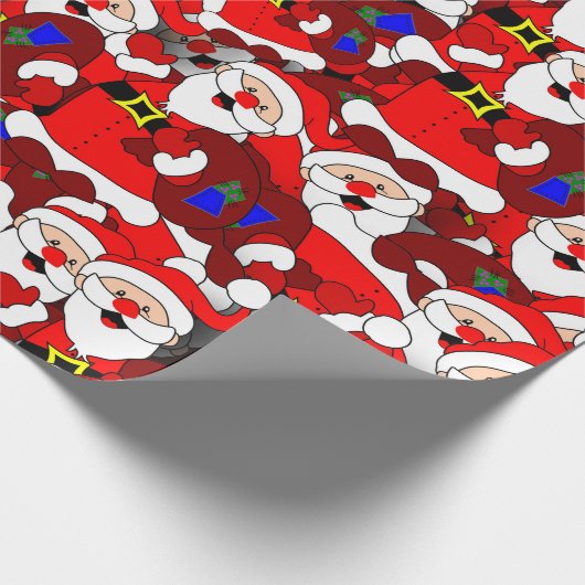 Lächelndes Weihnachtsmuster Geschenkpapier (Ecke)