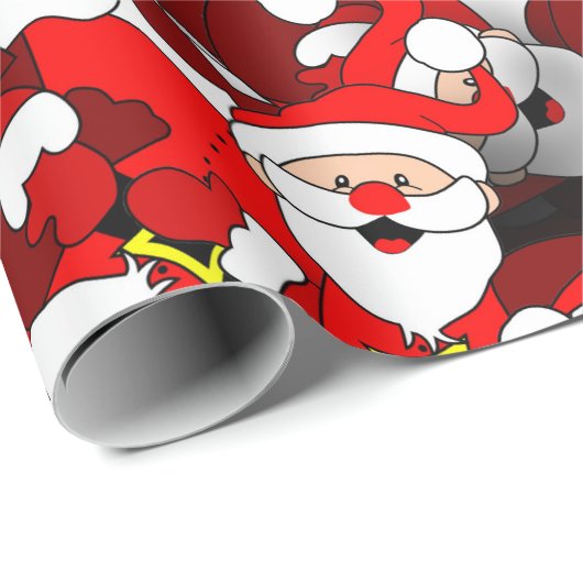 Lächelndes Weihnachtsmuster Geschenkpapier (Rolleneckpunkt)