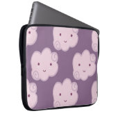 Lächelndes Wolkenmuster auf lila Backgr Laptopschutzhülle (Vorne Rechts)