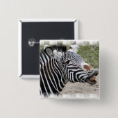 Lächelndes Zebra-Button Button (Vorne & Hinten)