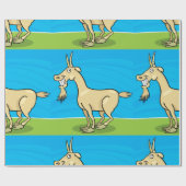 Lächelndes Ziegenvieh Cartoon Geschenkpapier (Flach)