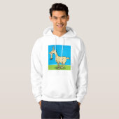 Lächelndes Ziegenvieh Cartoon Hoodie (Vorne ganz)