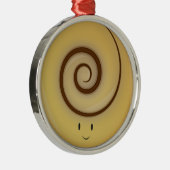 Lächelndes Zimtgebäck über | Verzierung Silbernes Ornament (Rechts)