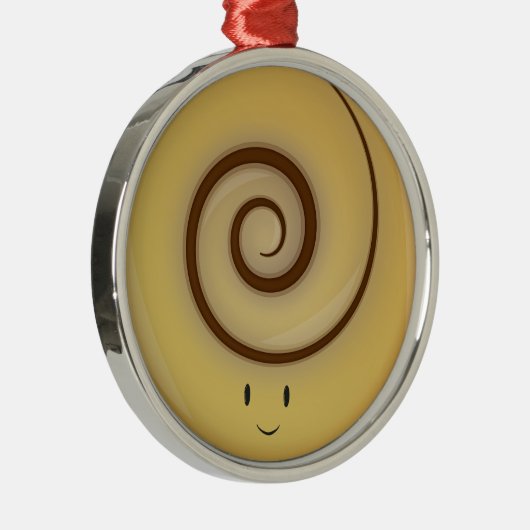 Lächelndes Zimtgebäck über | Verzierung Silbernes Ornament (Rechts)