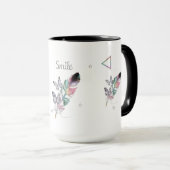 Lächelnuss und Schmetterlingscup-Design Tasse (VorderseiteRechts)