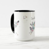 Lächelnuss und Schmetterlingscup-Design Tasse (Vorderseite Links)