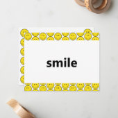 Lächelschrift gelb mitteilungskarte (Vorderseite/Rückseite Beispiel)