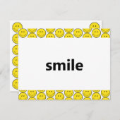 Lächelschrift gelb mitteilungskarte (Vorne/Hinten)