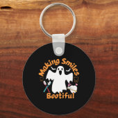 Lächelt Bootiful Funny Ghost Dentist Halloween Den Schlüsselanhänger (Vorderseite)