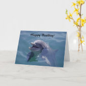 Lächelt Dolphin glücklich Geburtstag! Karte (Gelbe Blume)