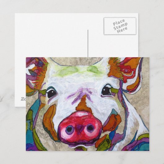 Lächelt Ferkel! Postkarte (Vorne/Hinten)