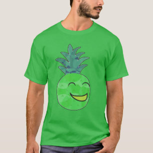 Lachen Ananas Obst Happy Green Face Monster T-Shirt