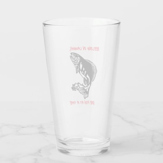 Lachen - Angeln von Bier Glas (Rückseite)